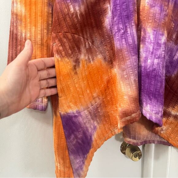 LOGO by Lori Goldstein Marcee Tie-Dye Rib Knit Hoodie - Picture 5 of 9